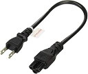 【中古】BUFFALO 電源ケーブルDELL/HP用3ピンソケット(メス)⇔2ピンプラグ(オス)20cm BSACC0802BKA