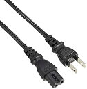 【中古】BUFFALO 電源ケーブル 2ピンソケット(メス)⇔2ピンプラグ(オス)2m BSACC0520BKA(2)