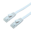 【中古】ミヨシ MCO カテゴリー6A フラットLANケーブル ホワイト 20m TWU-6A20WH