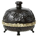 【中古】(アナスイ) ANNA SUI ルースパウダーケース パフ メイク小道具 化粧 メイク コスメ アクセサリー ジュエリー ケース 薔薇 バラ ローズ 猫足 アン