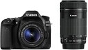 【中古】Canon デジタル一眼レフカメラ EOS 80D ダブルズームキット EF-S18-55 IS STM/EF-S55-250 IS STM付属 EOS80D-WKIT