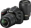 【中古】Nikon デジタル一眼レフカメラ D3200 200mmダブルズームキット 18-55mm/55-200mm付属 ブラック D3200WZ200BK