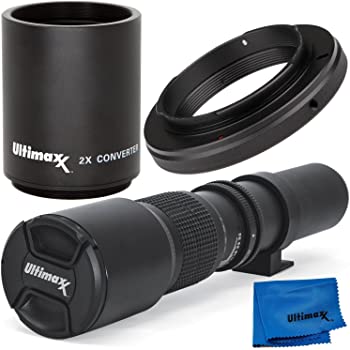 【中古】Ultimaxx 500mm (1000mm) マニュアルプリセットレンズキット Nikon D7500 D600 D610 D700 D750 D800 D810 D850 D3300 D3400 D5100 D5200 D5300用