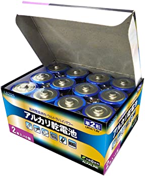 【中古】LAZOS 単2アルカリ乾電池12本セット(2本入×6パック) B-LA-T2X2