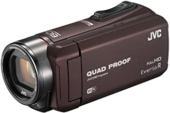 【中古】JVC ビデオカメラ Everio R 防水5m 防塵仕様 Wi-Fi対応 内蔵メモリー64GB ブラウン GZ-RX600-T