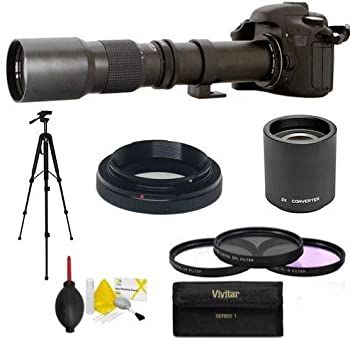 【中古】HD望遠鏡 望遠鏡 望遠鏡 望遠ズームレンズ 500-1000MM Canon EOS Rebel T3 T3I T5 T5I T2 XS D7 70D T6 T6I T6S T7 T7I 5D 6D 80D用