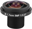 【中古】Zerone セキュリティカメラレンズ 5MP HD 魚眼セキュリティカメラレンズ 焦点距離1.7mm 185° CCTVレンズ 魚眼セキュリティカム用 (ブラック)