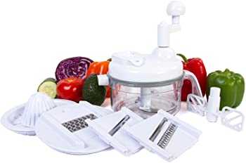 【中古】Manual Food Processor - Chop, Blend, Whip, Mix, Slice, Shred, Julienne, and Juice - by Ultra Chef Express by Kitchen Home