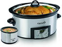 【中古】Crock-Pot 6クォート カウントダウン プログラム可能 楕円形 スロークッカー ディッパー付き ステンレススチール SCCPVC605-S
