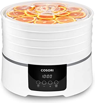 【中古】COSORI Food Dehydrator Machine (50 Recipes) Dryer for Fruit, Meat, Beef Jerky, Vegetables Dog Treats, 5 BPA-Free Trays, with Timer and