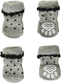 【中古】ランジュ (L'ange) DOG SOCKS frill gray S サイズ