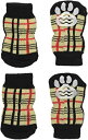 【中古】ランジュ (L'ange) DOG SOCKS check beige S サイズ