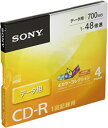 【中古】ソニー データ用CD-R 1-48倍速 10mmケース 4枚 4CDQ80GX