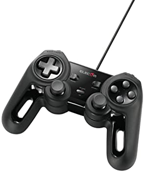 【中古】エレコム USB ゲームパッド 13ボタン Xinput 振動 連射 高耐久 ブラック JC-U4013SBK