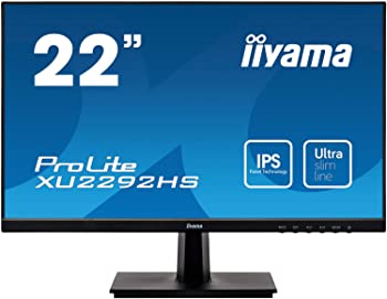【中古】マウスコンピューター iiyama モニター ディスプレイ XU2292HS-B1(21.5型/1920×1080/IPS方式ノングレア/狭額縁フレームレス/広視野角/DP,HDMI,D