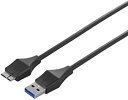 【中古】BUFFALO ユニバーサルコネクター USB3.0 A to microB スリムケーブル ブラック 1m BSUAMBSU310BK