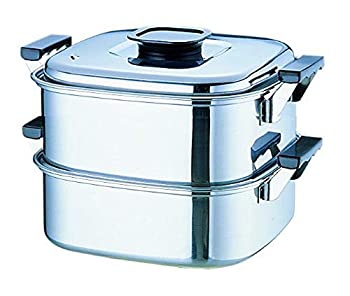 【中古】【未使用】神子島製作所 桃印 角型蒸器 22cm2段 18-0ステンレス 日本 AMS69222 【中古】【未使用】神子島製作所 桃印 角型蒸器 22cm2段 18-0ステンレス 日本 AMS69222