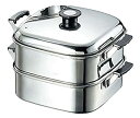 【中古】【未使用】竹越工業 角型蒸器 29cm 2段 18-8ステンレス 樹脂部分:フェノール樹脂 日本 AMS68292