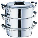 【中古】【未使用】神子島製作所 桃印 丸型蒸器 27cm3段 18-0ステンレス 日本 AMS72273