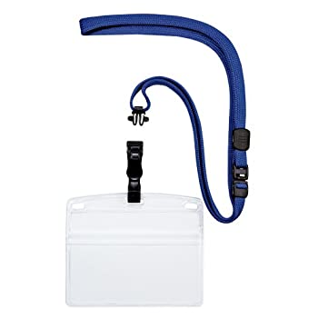 【中古】【未使用】オープン工業 吊り下げ名札 脱着式 ソフトケース 特大サイズ 10枚 青 NL-6-BU