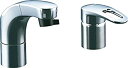 【中古】【未使用】LIXIL(リクシル) INAX 洗面器・手洗器 台付 ホース引出式シングルレバー洗髪シャワー混合水栓 吐水口長さ135mm ホース引出し長さ...