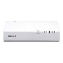 【中古】【未使用】BUFFALO 10/100Mbps対応 プラスチック筺体 電源内蔵 5ポート ホワイト スイッチングハブ LSW4-TX-5NP/WHD