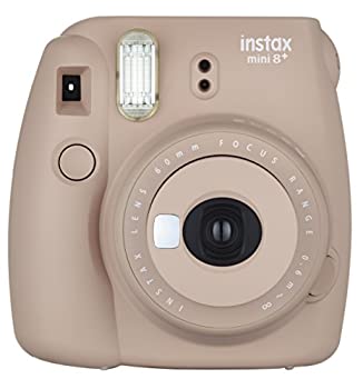 【中古】【未使用未開封】FUJIFILM インスタントカメラ チェキ instax mini8プラス 接写レンズ・純正ハンドストラップ付き ココア INS MINI 8P COCOA