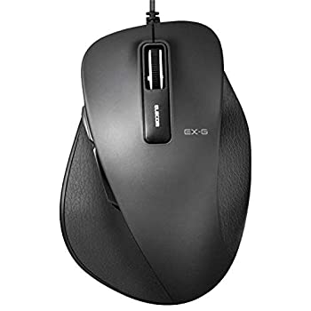 【中古】【未使用】エレコム マウス 有線 Lサイズ 5ボタン (戻る・進むボタン搭載) BlueLED 握りの極み ブラック M-XGL10UBBK