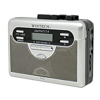 【中古】【未使用】WINTECH アラームクロック搭載 AM/FMラジオ付テープレコーダー シルバー (FMワイドバンドモデル) PCT-11R