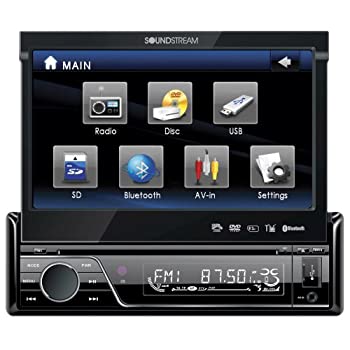 Soundstream VIR-7830B Single-Din Bluetooth Car Stereo DVD Player with 7-Inch LCD Touchscreen by Soundstream