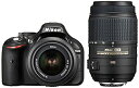 【ポイントアップ中！】【中古】Nikon デジタル一眼レフカメラ D5200 ダブルズームキット AF-S DX NIKKOR 18-55mm f/3.5-5.6G VR/ AF-S DX NIKKOR 55-300mm f/4.5-5.6G ED VR ブ