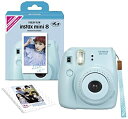 【中古】FUJIFILM インスタントカメラ チェキ instax mini 8 ブルー INS MINI 8 BLUE N