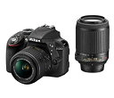 【中古】Nikon デジタル一眼レフカメラ D3300 ダブルズームキット ブラック D3300WZBK