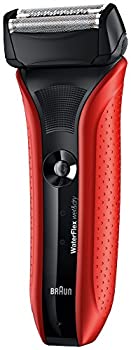 【中古】ブラウン メンズ電気シェーバー WaterFlex WF2s 3枚刃 水洗い/お風呂剃り可 レッド