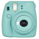 【中古】FUJIFILM インスタントカメラ チェキ instax mini8プラス 接写レンズ・純正ハンドストラップ付き ミント INS MINI 8P MI...