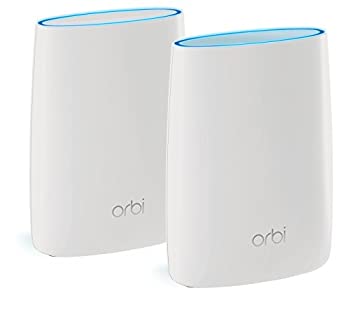 【中古】NETGEAR メッシュWiFi無線LANルーター2台セット Orbi 11ac 速度AC3000 トライバンド 推奨60台/350 RBK50