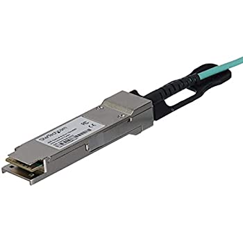 【中古】StarTech.com QSFP アクティブ光ケーブル MSA準拠 7m 40Gbps 7m AOCオプティカルケーブル QSFP40GAO7M