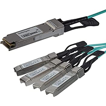 【中古】StarTech.com QSFP+ アクティブ光ブレークアウトケーブル 3m Cisco製QSFP-4X10G-AOC3M互換 40 ..