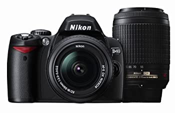 【中古】Nikon デジタル一眼レフカメラ D40 ダブルズームキットII ブラック D40BWZII