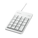 【中古】【未使用】BUFFALO 有線テンキーボードTabキーUSBハブ付き ホワイト BSTKH100WH