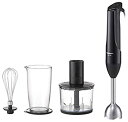 【中古】【未使用】パナソニック ハンドブレンダー 4枚刃 低速・高速切替式 1台4役(つぶす、混ぜる、きざむ、泡立て) チャイルドロック付き ブラック MX-S...