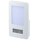【中古】【未使用】オーム電機 LEDナイトライト フットライト 明暗・人感センサー 薄型 白色LED NIT-ALA6JL-WN 06-0130 OHM