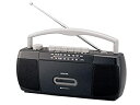 【中古】【未使用】コイズミ ステレオラジカセ AM/FM ワイドFM対応 スリム ブラック SAD-1223/K