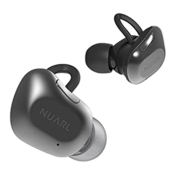 【中古】【未使用未開封】NUARL Bluetooth5 完全ワイヤレスイヤホン NT01:左右分離型 5時間再生 重さ5g HDSS IPX4耐水 自動再接続 マイク付 ブラックシルバー NT01-BS