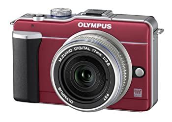 【中古】OLYMPUS マイクロ一眼 PEN E-PL1パンケーキレンズキット ルビーレッド E-PL1 PKIT RED (メーカー受注販売モデル)