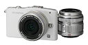 【中古】OLYMPUS ミラーレス一眼 PEN mini E-PM1 ツインレンズキット ホワイト E-PM1 TKIT WHT
