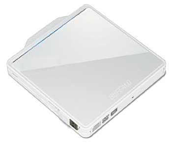 【中古】BUFFALO USB2.0用 ポータブルDVDドライブ Wケーブル収納タイプ ホワイト DVSM-PC58U2V-WHC