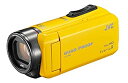 【中古】JVC ビデオカメラ Everio R 防水5m 防塵仕様 耐低温 耐衝撃 内蔵メモリー32GB イエロー GZ-R400-Y(2)