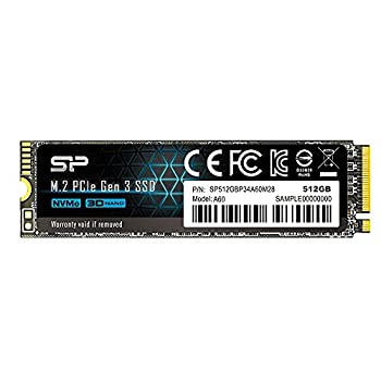 šۥꥳѥ SSD 512GB 3D TLC NAND M.2 2280 PCIe3.04 NVMe1.3 P34A60꡼ 5 SP512GBP34A60M28