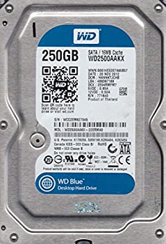 【中古】WD2500AAKX-22ERMA0 Western Digital 250GB 7200RPM SATA 6.0 Gbps 3.5インチハードドライブ